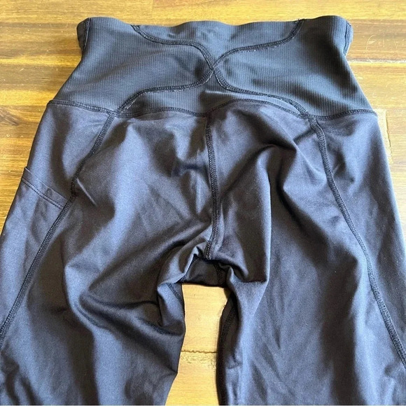 Tommie Copper Lower Back Support Leggings 7/8 Black S Small Mesh High Waisted - Picture 9 of 10